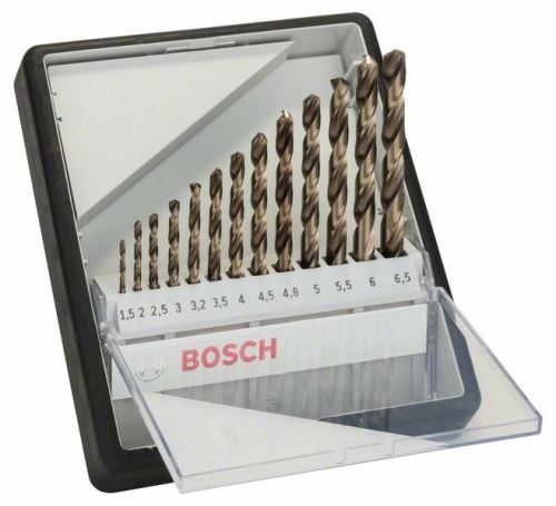 BOSCH Set bušilica za metal Robust Line HSS-Co, 13-dijelni 1,5; 2; 2,5; 3; 3.2; 3,5; 4; 4,5; 4,8; 5; 5,5; 6; 6,5 mm 2607019926