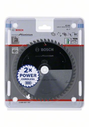 BOSCH List pile za akumulatorske pile; Standardno za aluminij 160x20/15,875x1,8/1,3x52T 2608837757