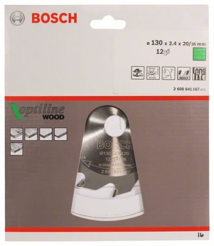 BOSCH List pile Optiline Wood 130 x 20/16 x 2,4 mm, 12 2608641167