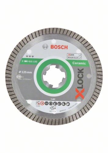 BOSCH X-LOCK Dijamantna rezna ploča Best for Ceramic Extraclean Turbo sustav 125 x 22,23 x 1,4 x 7 mm 2608615132