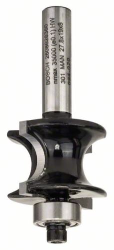 BOSCH Polukružni profilni rezač 8 mm, R1 6 mm, L 19 mm, G 63 mm 2608628360