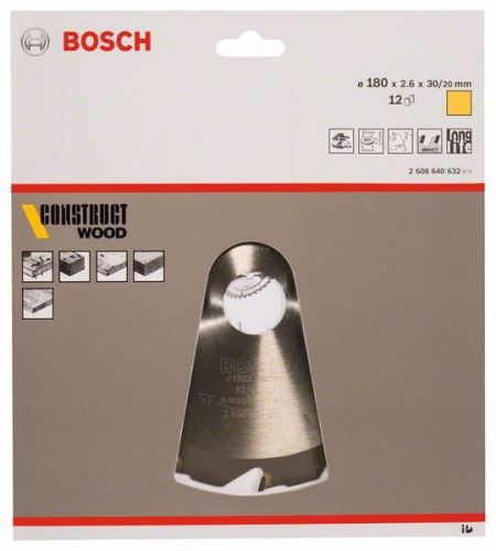 BOSCH List pile Construct Wood 180 x 30/20 x 2,6 mm; 12 2608640632