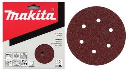 MAKITA brusni papir Velcro 150 mm 6 rupa K60, 10 kom P-37487