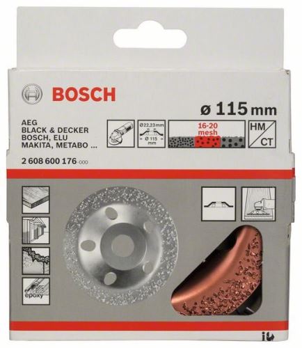 BOSCH lonac od tvrdog metala 115 x 22,23 mm; srednja, ravna 2608600176