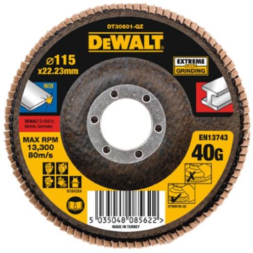 DeWALT Extreme abrazivni lamelasti disk za metalni ravni 125 x 22,2 mm 40G DT30602