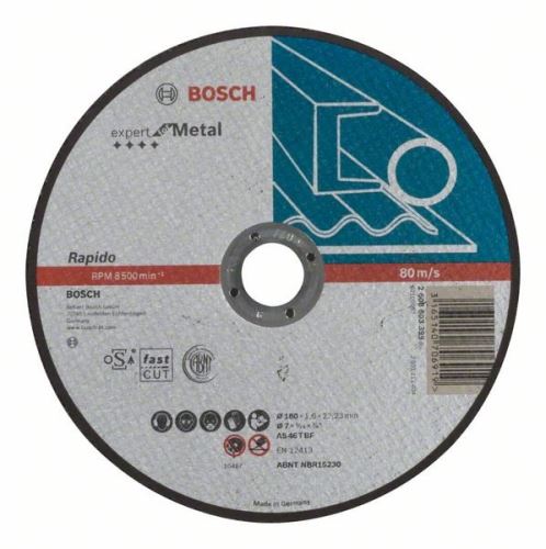 BOSCH Rezna ploča ravna Expert for Metal – Rapido AS 46 T BF, 180 mm, 1,6 mm 2608603399