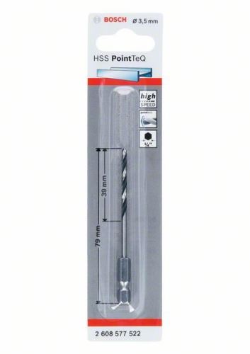 BOSCH Svrdlo za metal HSS PointTeQ HEX sa prihvatom u 6 točaka; 3,5 mm (5 kom) 2608577522