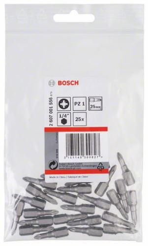 BOSCH Bit odvijač extra tvrdi Extra-Hart PZ 1, 25 mm (25 kom) 2607001556