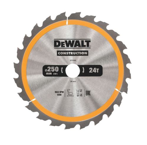 DeWALT List pile (idealan za FLEXVOLT pile) ATB 10°, 250 x 30 mm, 24 zuba DT1956