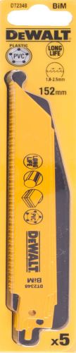 DEWALT List pile 152 mm za plastiku, laminirane materijale i cijevi od 3 do 12 mm, (5 kom) DT2348