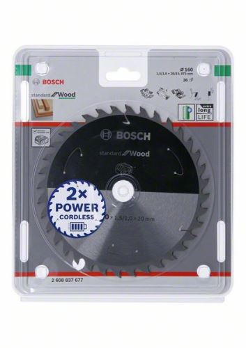 BOSCH List pile za akumulatorske pile; Standard za drvo 160x20/15,875x1,5/1,0x36T 2608837677