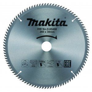 MAKITA list pile za drvo TCT 260x2,6x30 mm 100 zuba D-65408