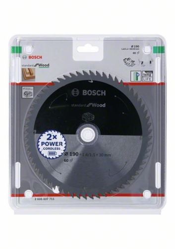 BOSCH List pile za akumulatorske pile; Standard za drvo 190x30/20x1.6/1.1x60T 2608837711