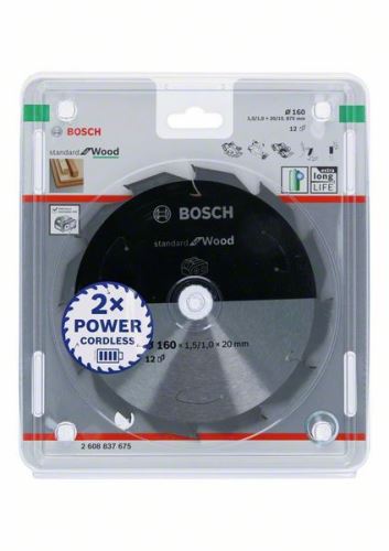 BOSCH List pile za akumulatorske pile; Standard za drvo 160x20/15,875x1,5/1,0x12T 2608837675