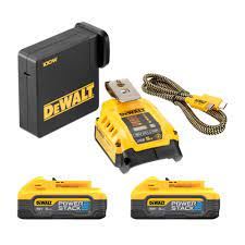 DeWalt 18V 2x5.0Ah Li-Ion PowerStack s USB adapterom i punjačem DCB094 u kutiji DCB094H2