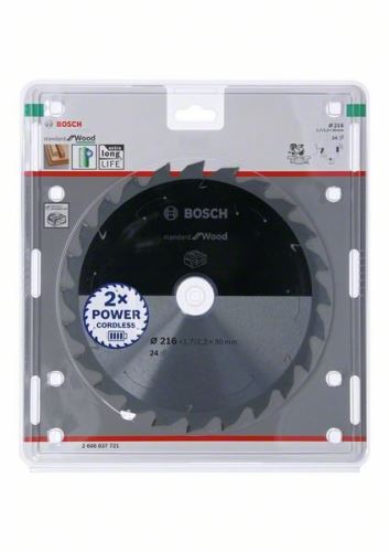 BOSCH List pile za akumulatorske pile; Standard za drvo 216x30x1.7/1.2x24T 2608837721