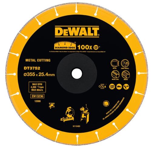 DeWALT 355 x 25,4 mm dijamantni disk za brusilice DT3752