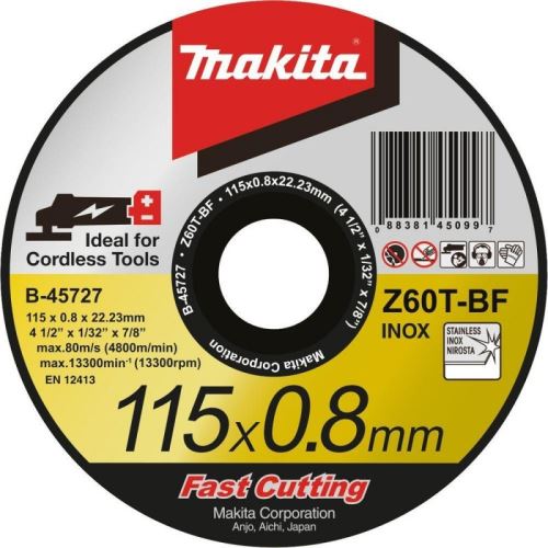 MAKITA Rezna ploča 115×0,8×22,23 mm nehrđajući čelik B-45727