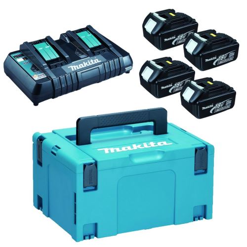 MAKITA Li-ion LXT 18V set 4 kom BL1830B+1 kom Dupli punjač DC18RD+1 kom Makpac 197970-3