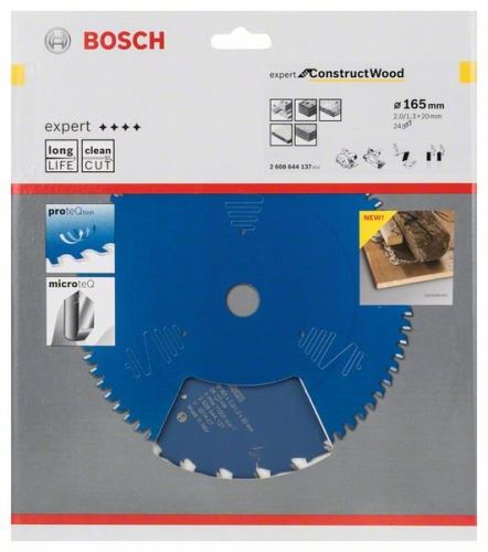 BOSCH List pile Expert for Construct Wood 165 x 20 x 2,0 mm, 24 2608644137