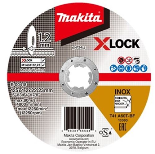 MAKITA rezna ploča od nehrđajućeg čelika X-Lock 125x1,2x22,23 mm E-00418