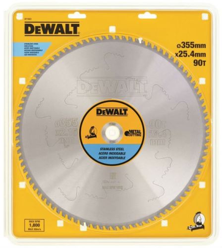 DeWALT EXTREME List pile za rezanje nehrđajućeg čelika, 355 x 25,4 mm, 90 zuba DT1922