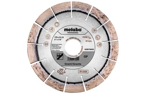 METABO Dijamantna rezna ploča Dia-TS125x22,23 mm - GP, granit, profesionalna 628576000