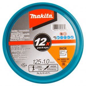 MAKITA rezni disk od nehrđajućeg čelika 125x1,0x22,23 mm A60U, 12 kom E-03040-12