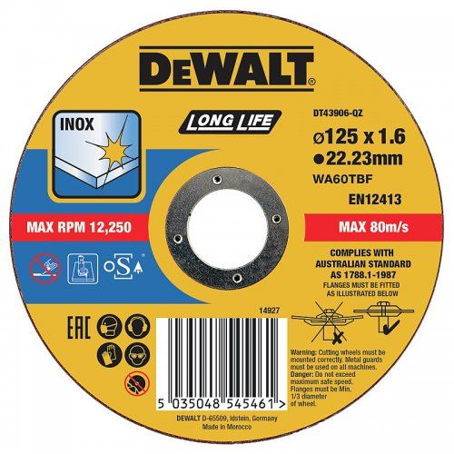 DEWALT Rezna ploča 125 x 22,2 x 1,6 mm DT43906