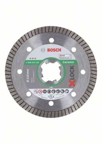 BOSCH X-LOCK Dijamantna rezna ploča Best for Ceramic Extraclean Turbo sustav 115 x 22,23 x 1,4 x 7 mm 2608615131