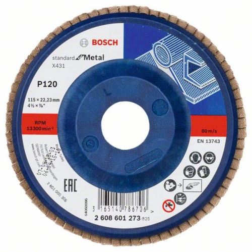 BOSCH lamelna brusna ploča X431, Standard for Metal 115 mm, 22,23 mm, 120 2608601273