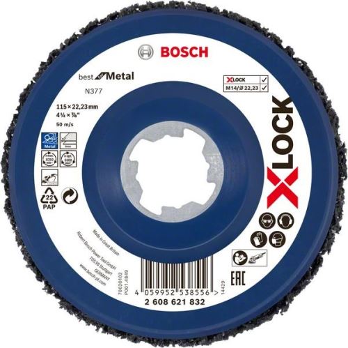 BOSCH X-LOCK Disk za čišćenje N377 Best for Metal, Ø115 mm 2608621832