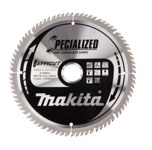 MAKITA list pile za drvo Efficut 216x2x30 mm 80 zuba E-08894