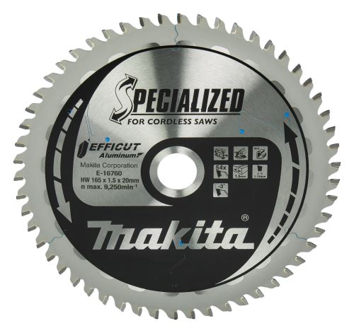 MAKITA list pile aluminij Efficut 165x1,5x20 mm 54 zuba E-16760