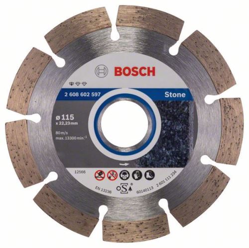 BOSCH Dijamantna rezna ploča Standard for Stone 125 x 22,23 x 1,6 x 10 mm (10 kom) 2608603236