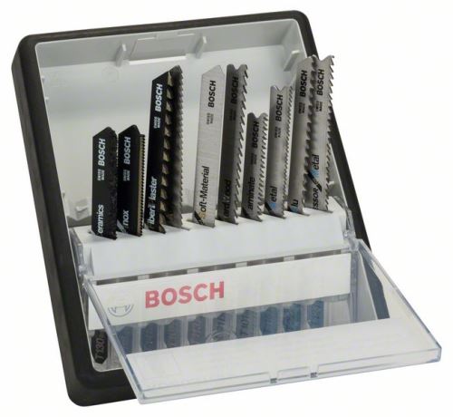 BOSCH 10-dijelni set listova pile Robust Line Top Expert, sa drškom TT 130 RIFF; T 118 AHM; T 141 HM; T 101 A; T 113 A; T 101 BF; T 101 BIF; T 118 AF; T 227 D; T 123 X 2607010574