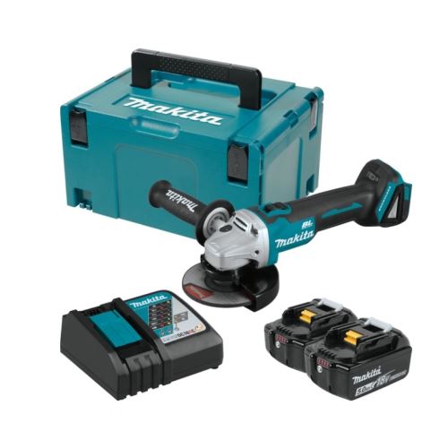 Makita Aku kutna brusilica 125mm Li-ion LXT 18V/5.0Ah, Makpac DGA504RTJ