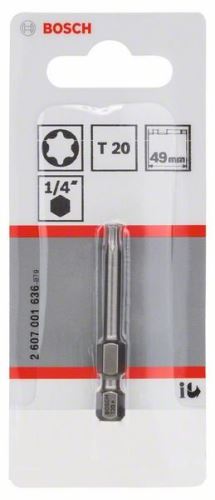 BOSCH Bit odvijač extra tvrdi Extra-Hart T20, 49 mm 2607001636