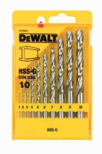 DeWALT Set svrdla za metal HSS-G / 1, 2, 3, 4, 5, 6, 7, 8, 9, 10 mm / (10 kom) DT5921