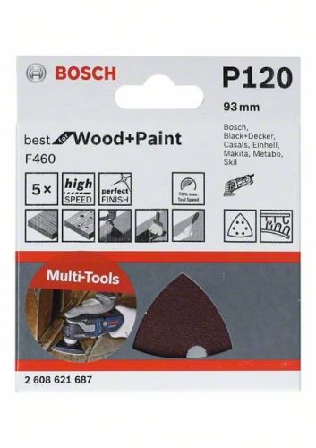 BOSCH Brusni papir F460 BfWP, G180, 93 mm (5 kom) 2608621688