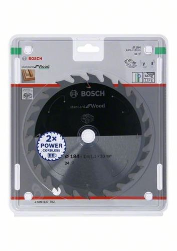 BOSCH List pile za akumulatorske pile; Standard za drvo 184x20x1.6/1.1x24T 2608837702