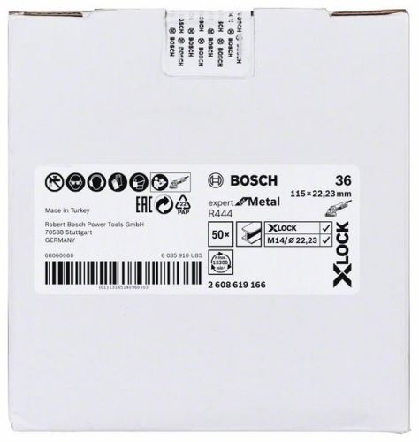 BOSCH X-LOCK Vlaknaste brusne ploče Expert for Metal system Ø 115 mm, G 36, R444 2608619166