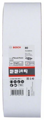 BOSCH 10-dijelni set brusnih traka X440 75 x 533 mm, 80 2608606082