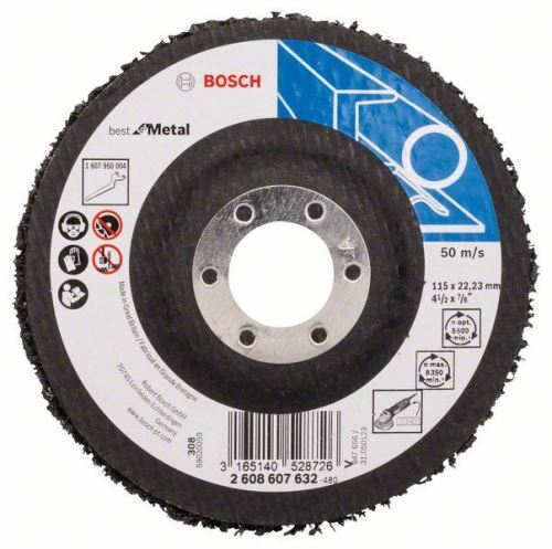 BOSCH disk za čišćenje N377, Best for Metal 125 mm, 22,23 mm, SiC 2608607633