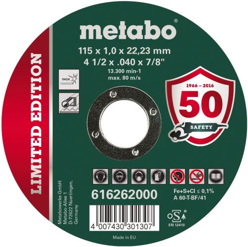 METABO Rezna ploča Inox 115x1.0x22.23 616262000