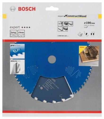 BOSCH List pile Expert for Construct Wood 190 x 30 x 2,0 mm, 24 2608644139