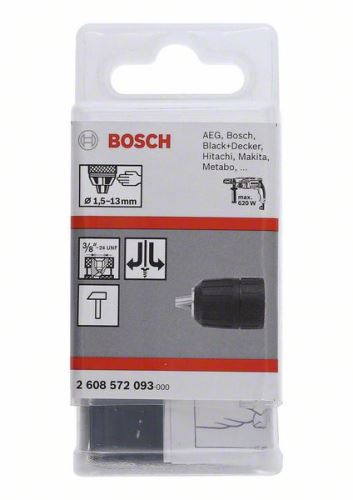 BOSCH Brzostezne stezne glave do 13 mm 1,5-13 mm, 3/8" – 24 2608572093