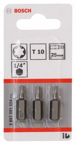 BOSCH Bit odvijač extra tvrdi Extra-Hart T10, 25 mm (3 kom) 2607001604