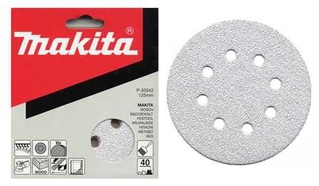 MAKITA brusni papir Velcro 125 mm 8 rupa K120, 10 kom P-33386