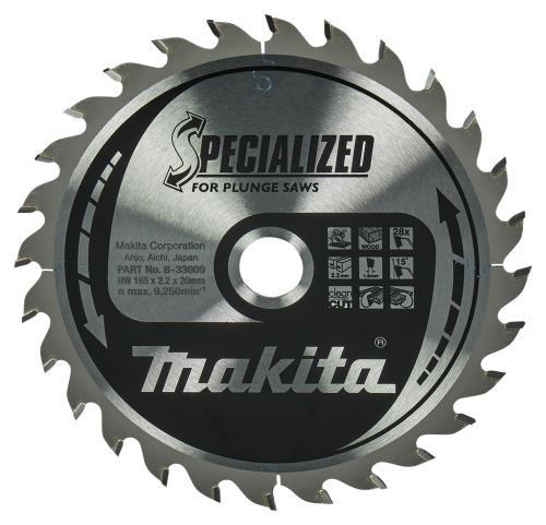 MAKITA list pile za drvo SPECIALIZED 165x2,2x20 mm 28 zuba za pile za uranjanje B-33009